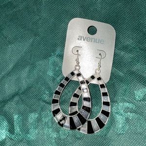 Black and Silver Earrings. NWT
